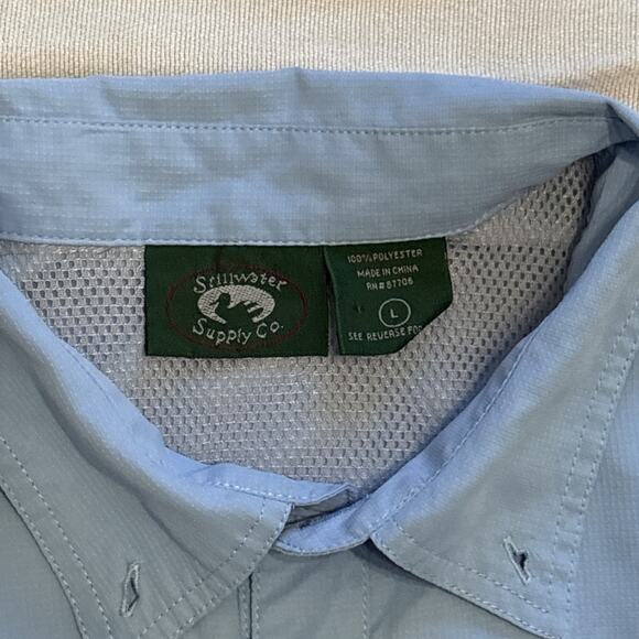 Stillwater Supply Co. Short Sleeve Button Up Shirt Men's Size L Blue - Picture 3 of 6